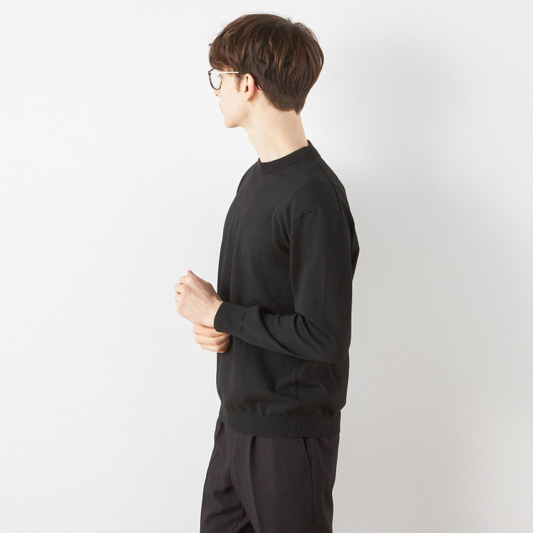 スーツセレクト 【RBC】BIZ KNIT クルーネック/ブラック 黒