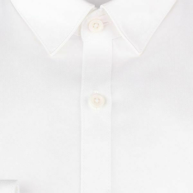 ブラックライン 【SKINNY】【形態安定】ショートポイントドレスワイシャツ/ホワイト×ソリッド/ストレッチ 白