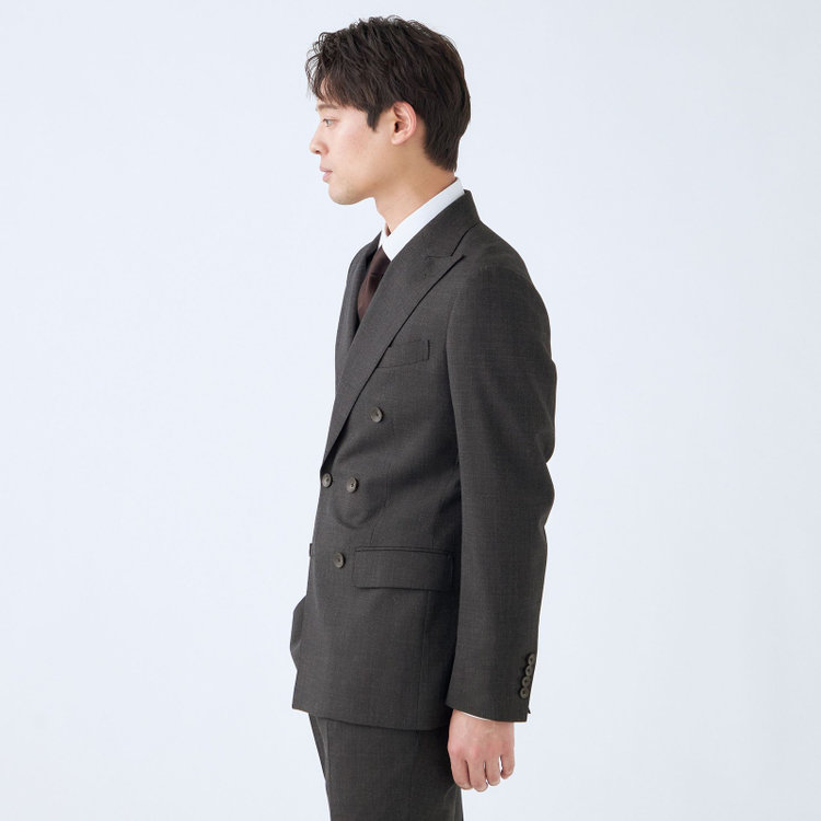 シルバーライン 【CLASSICO TAPERED】【秋冬】6釦2掛けダブルスーツ 2タック/グレー/ウエストムーブ/NEW ZEALAND WOOL MIX/※裾上げ必要 グレー濃色