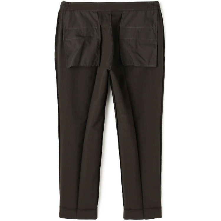 ソノタ 【発送在庫あり】【BLACK LINE】【春夏】0タックテーパードパンツ/カーキ/ドローコード/ウエストシャーリング/※裾上げ済仕様 黄淡色