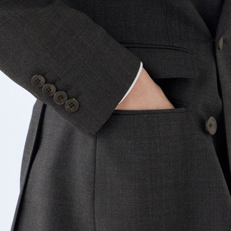 シルバーライン 【CLASSICO TAPERED】【秋冬】6釦2掛けダブルスーツ 2タック/グレー/ウエストムーブ/NEW ZEALAND WOOL MIX/※裾上げ必要 グレー濃色