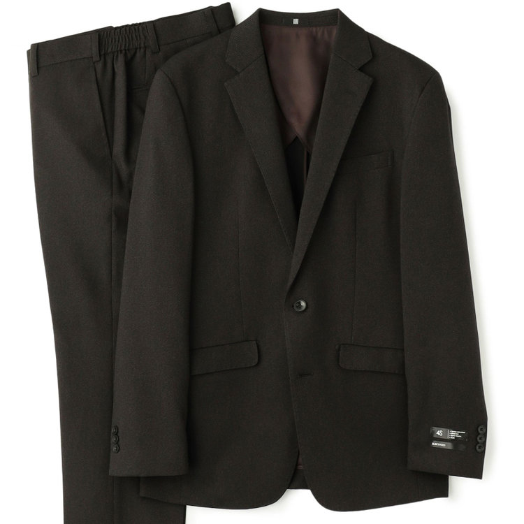 ブラックライン 【SLIM TAPERED_2】【年間】2釦シングルテーパードパンツスーツ 0タック/ブラウン/ウエストシャーリング/4S/※パンツ裾上げ済仕様 茶中間