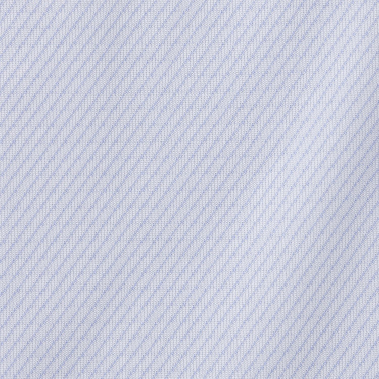 ブラックライン 【発送在庫あり】【BLACK LINE/半袖】ボタンダウンワイシャツ/ホワイト×サックスバイアスストライプ/「4S」スーパーノンアイロン・ストレッチ 青濃色