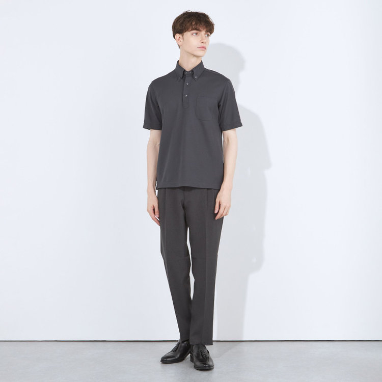 シルバーライン 【発送在庫あり】【WEB限定】【RBC/半袖】ボタンダウンビズポロシャツ プルオーバータイプ/ダークグレー/4S グレー中間