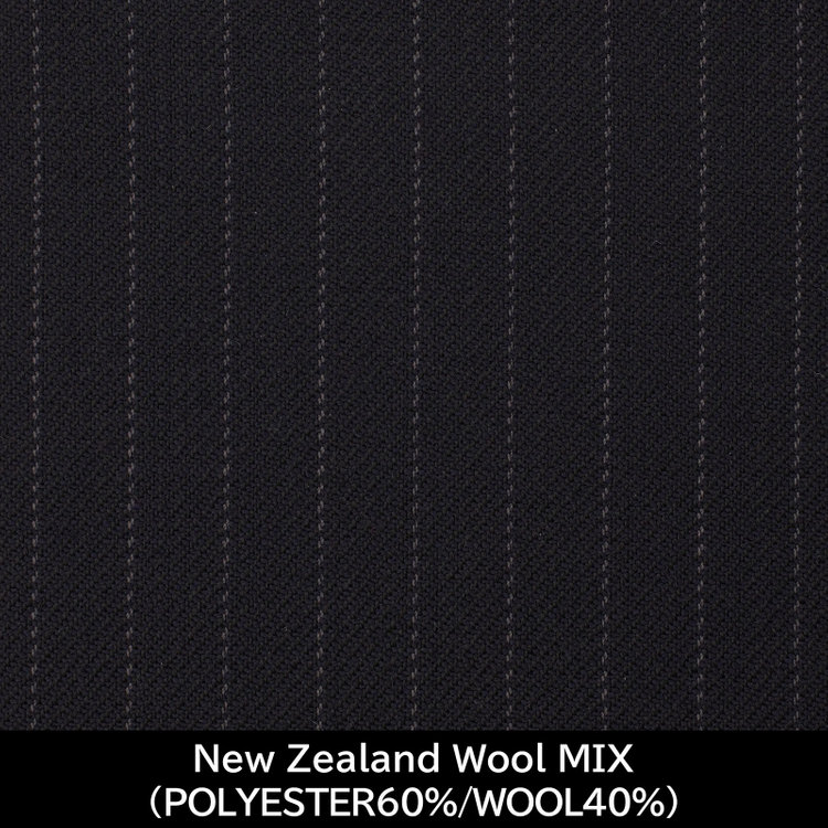 スーツセレクト 【国内縫製】【MEN'S】【パターンオーダー】【SLIM TAPERED】【秋冬】スーツ/ネイビー×ストライプ/NewZealand Wool MIX (POLYESTER60%/WOOL40% ) ネイビー系(紺)