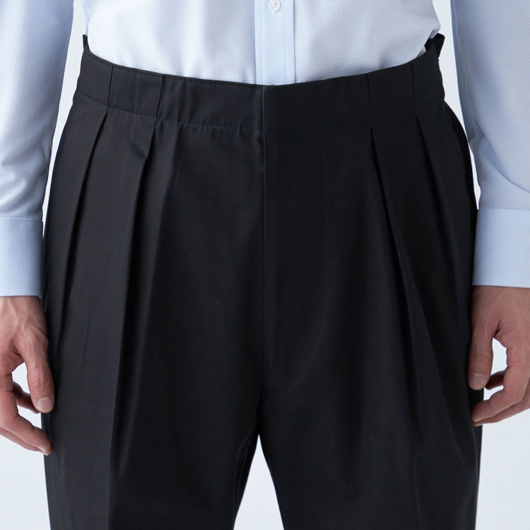 シルバーライン 【発送在庫あり】【Just Loose】コットンパンツ 2タック/ネイビー/VENTILE since1963/※裾上げ必要 紺濃色