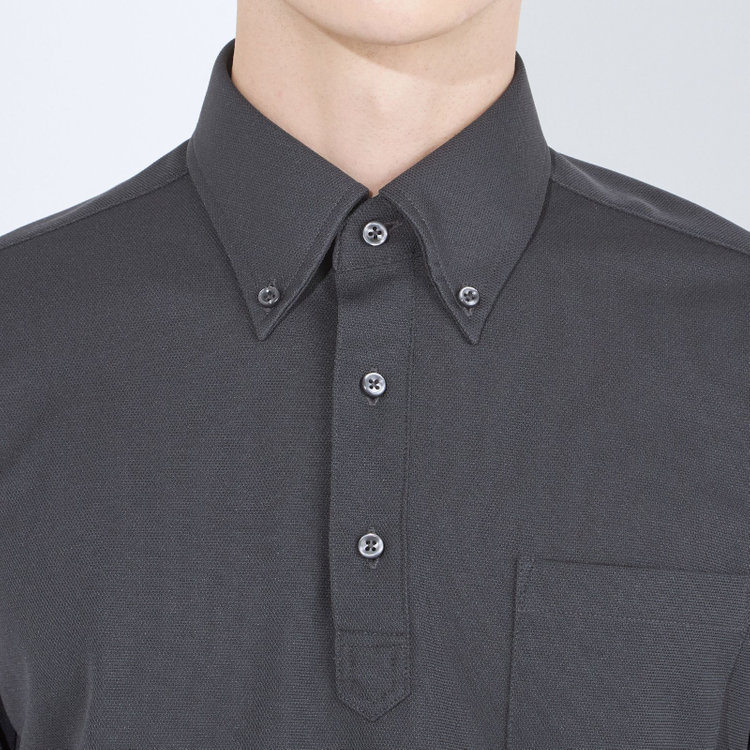 シルバーライン 【発送在庫あり】【WEB限定】【RBC/半袖】ボタンダウンビズポロシャツ プルオーバータイプ/ダークグレー/4S グレー中間