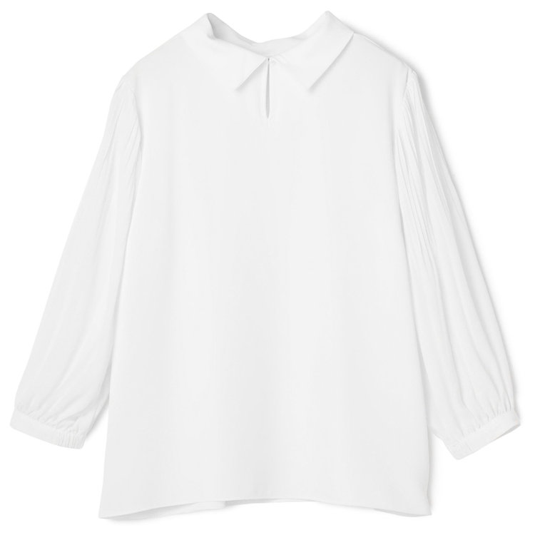 シルバーライン 【SL/7分袖】2WAYロールカラープルオーバー/ホワイト 白