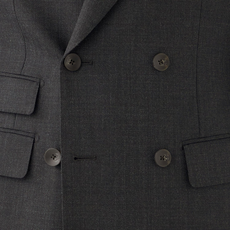 シルバーライン 【CLASSICO TAPERED】【秋冬】6釦2掛けダブルスーツ 2タック/グレー/ウエストムーブ/NEW ZEALAND WOOL MIX/※裾上げ必要 グレー濃色