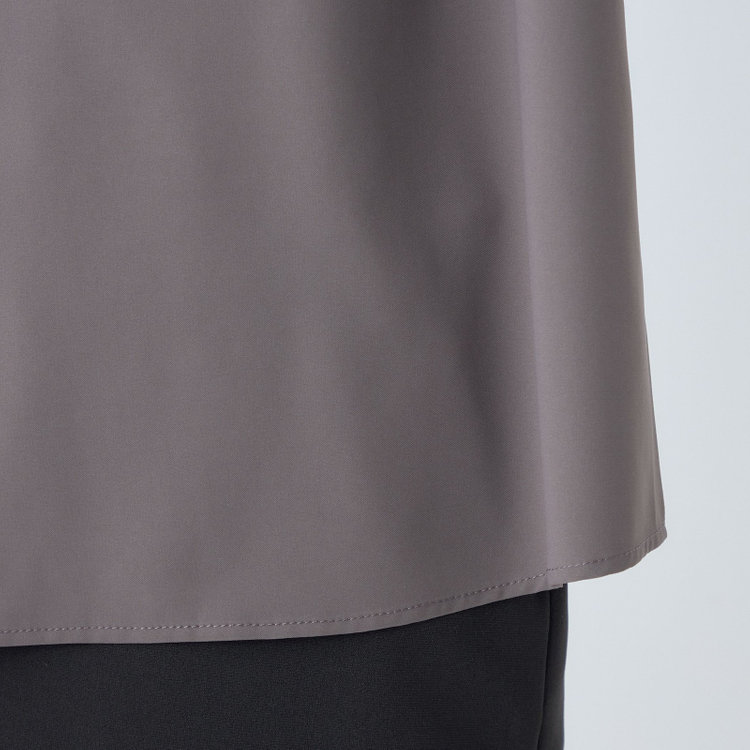 シルバーライン 【SILVER LINE/5分袖】パフスリーブスタンドカラープルオーバー/ダークグレー グレー濃色