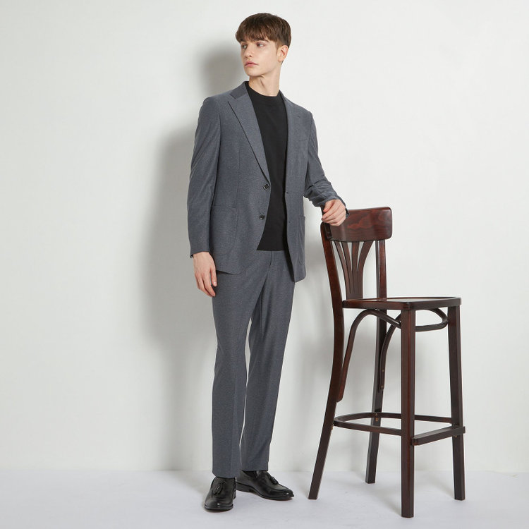 シルバーライン 【CLASSICO TAPERED】【春夏】1タックテーパードパンツ/グレー/ウエストシャーリング仕様/4S SUSTAINABILITY&ECOLOGY FABRIC/※裾直し必要 グレー中間
