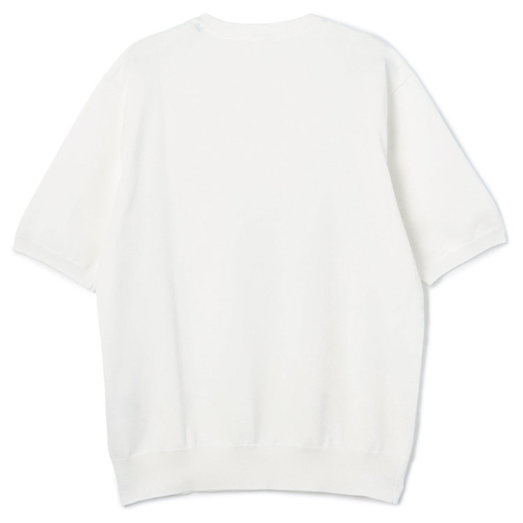 スーツセレクト 【RBC】【5分袖】コットンブレンドクルーネックニット/ホワイト/「マシンウォッシャブル」「UVカット」「接触冷感」 オフホワイト
