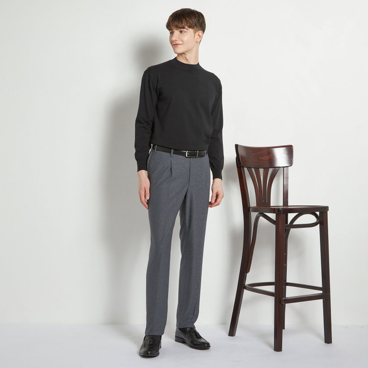 シルバーライン 【CLASSICO TAPERED】【春夏】1タックテーパードパンツ/グレー/ウエストシャーリング仕様/4S SUSTAINABILITY&ECOLOGY FABRIC/※裾直し必要 グレー中間