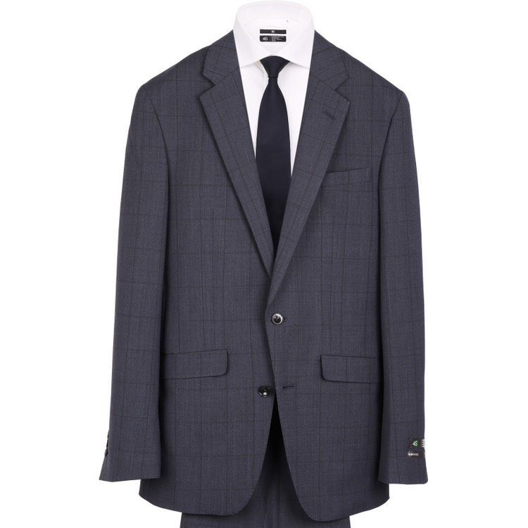 スーツセレクト 【WEB限定/OUTLET】【SLIM TAPERED_2】【春夏】2釦シングルスーツ 0タック/ネイビー×チェック/4S SUSTAINABILITY&ECOLOGY FABRIC ネイビー系(紺)