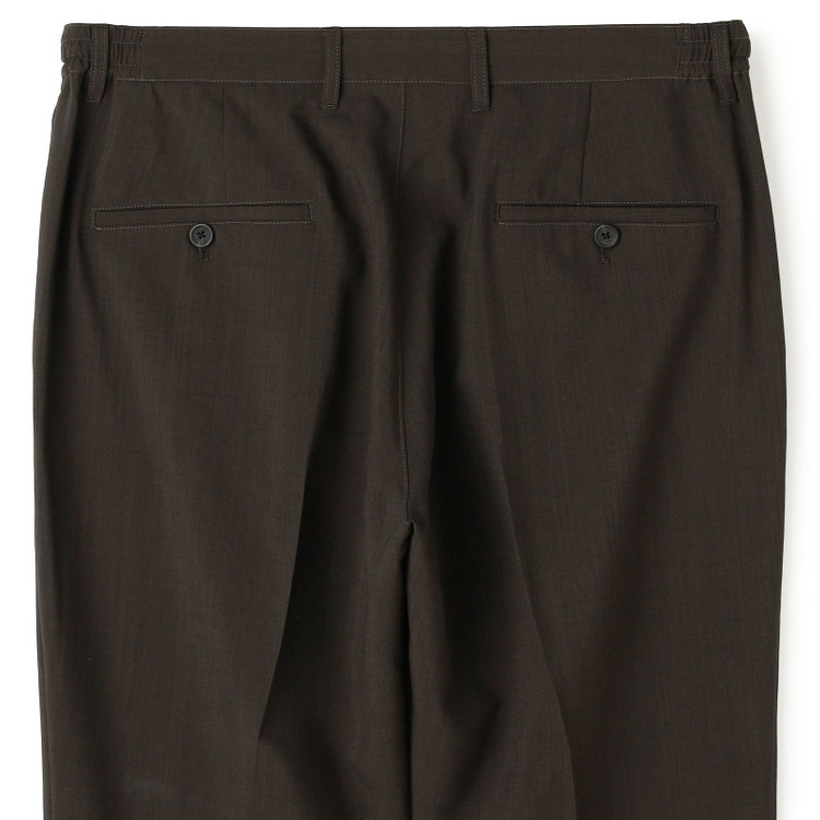 ソノタ 【発送在庫あり】【BLACK LINE】【春夏】0タックテーパードパンツ/カーキ/ドローコード/ウエストシャーリング/※裾上げ済仕様 黄淡色