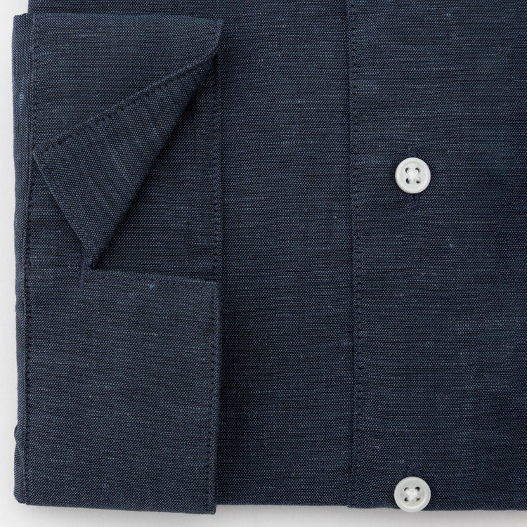 シルバーライン 【SILVER LINE/七分袖】ホリゾンタルワイドカラーワイシャツ/ネイビー 紺中間