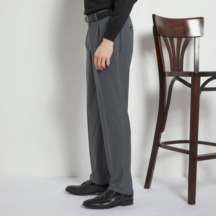 シルバーライン 【CLASSICO TAPERED】【春夏】1タックテーパードパンツ/グレー/ウエストシャーリング仕様/4S SUSTAINABILITY&ECOLOGY FABRIC/※裾直し必要 グレー中間