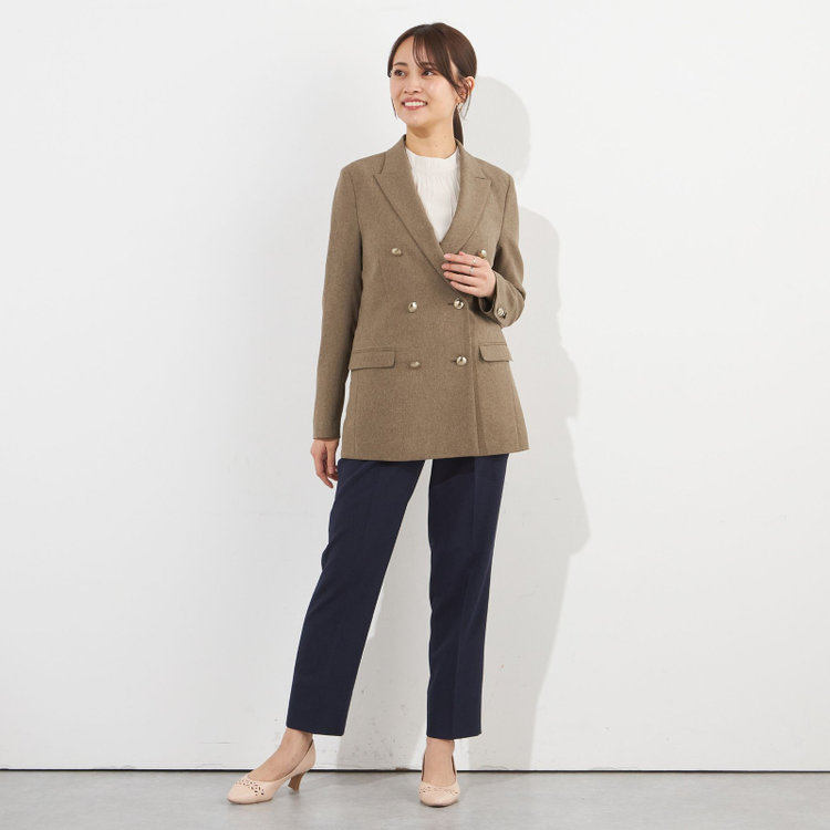 シルバーライン 【SILVER LINE】【春夏】6釦2掛けダブルブレザー/4S SUSTAINABILITY&ECOLOGY FABRIC/ブラウン×メタル釦 茶中間
