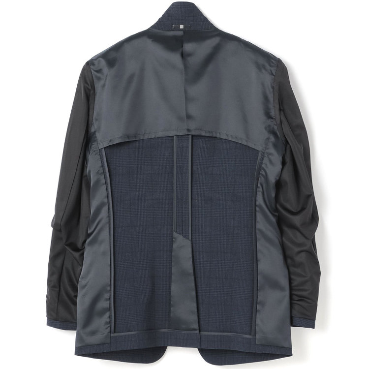 ブラックライン 【発送在庫あり】【SLIM TAPERED_2】【春夏】2釦シングルスリーピーススーツ 0タック/ネイビー×チェック/ウエストシャーリング/4S SUSTAINABILITY&ECOLOGY FABRIC/※パンツ裾上げ済仕様 紺濃色