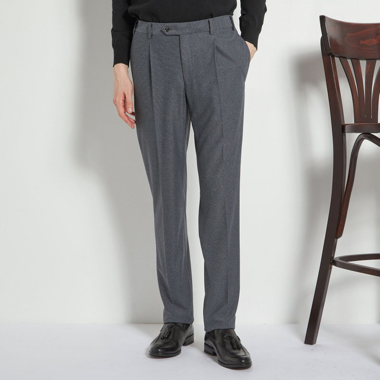 シルバーライン 【CLASSICO TAPERED】【春夏】1タックテーパードパンツ/グレー/ウエストシャーリング仕様/4S SUSTAINABILITY&ECOLOGY FABRIC/※裾直し必要 グレー中間