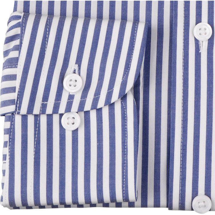 シルバーライン 【SL】【形態安定】ボタンダウンドレスワイシャツ/ネイビー＆ホワイト×ストライプ 青濃色
