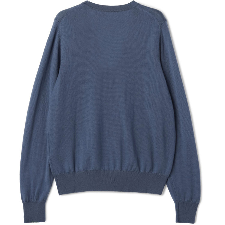 スーツセレクト 【RBC】【秋冬】ウール100%ニットカーディガン/ブルー/ZEGNA BARUFFA/マシンウォッシャブル 青中間