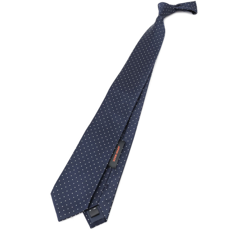シルバーライン 【SL】シルクドットネクタイ 8.5cm幅/ネイビー+ホワイト/JAPAN MADE その他