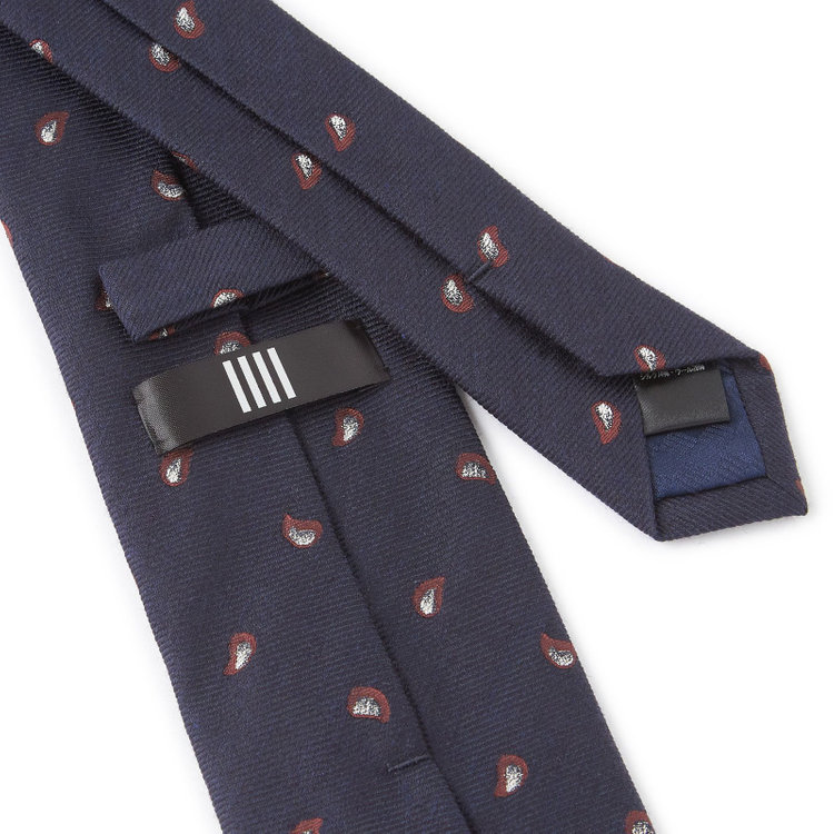 ブラックライン 【BL】シルクウール小紋ネクタイ 7.5cm幅/ネイビー/ITALIAN FABRICS その他