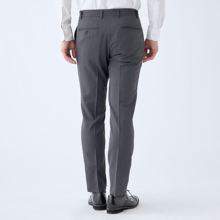 ブラックライン 【発送在庫あり】【SLIM TAPERED_2】【年間】2釦シングルスリーピーススーツ 0タック/グレー/4S/※パンツ裾上げ済仕様 グレー濃色