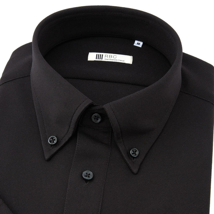 シルバーライン 【発送在庫あり】【WEB限定】【RBC/半袖】ボタンダウンビズポロシャツ プルオーバータイプ/ブラック/4S 黒