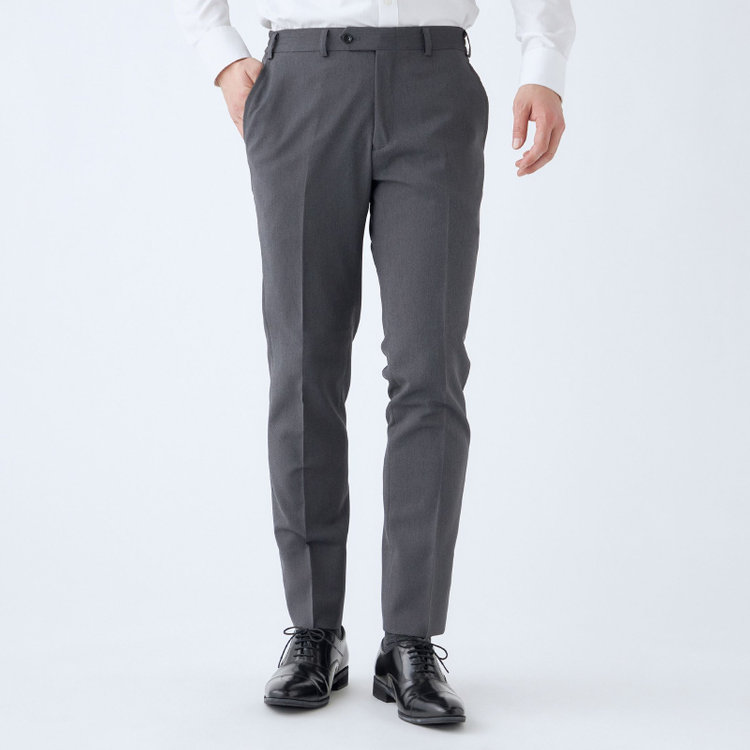 ブラックライン 【発送在庫あり】【SLIM TAPERED_2】【年間】2釦シングルスリーピーススーツ 0タック/グレー/4S/※パンツ裾上げ済仕様 グレー濃色