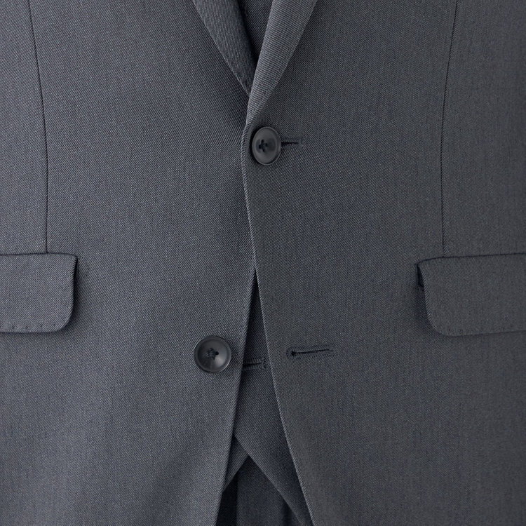 ブラックライン 【発送在庫あり】【SLIM TAPERED_2】【年間】2釦シングルスリーピーススーツ 0タック/グレー/4S/※パンツ裾上げ済仕様 グレー濃色