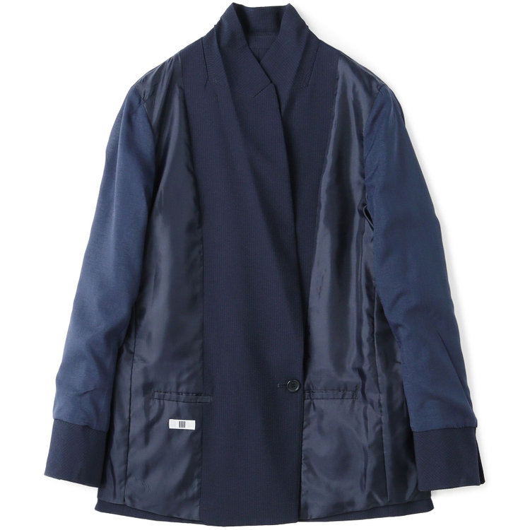 ブラックライン 【SL】【春夏】4釦1掛けダブルジャケット/ネイビー+シアサッカー/ウォッシャブル ネイビー系(紺)