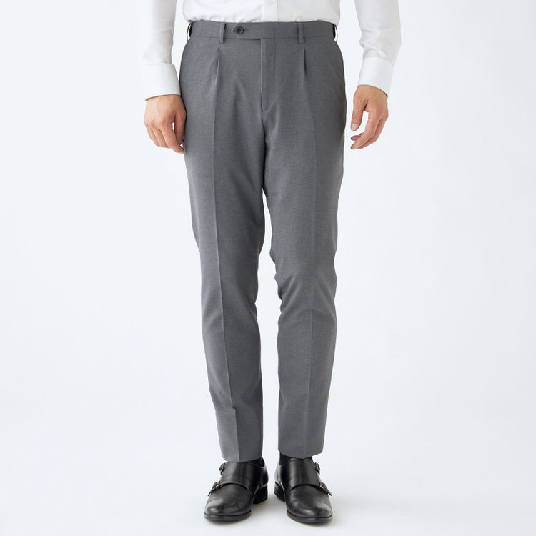 シルバーライン 【CLASSICO TAPERED】【春夏】コーディネートパンツ付き/2釦シングルスーツ 1タック/ネイビー×チェック+グレーソリッドパンツ/ウエストムーブ/4S SUSTAINABILITY/BREATH EFFECT AIR/※パンツ裾上げ済仕様 紺濃色