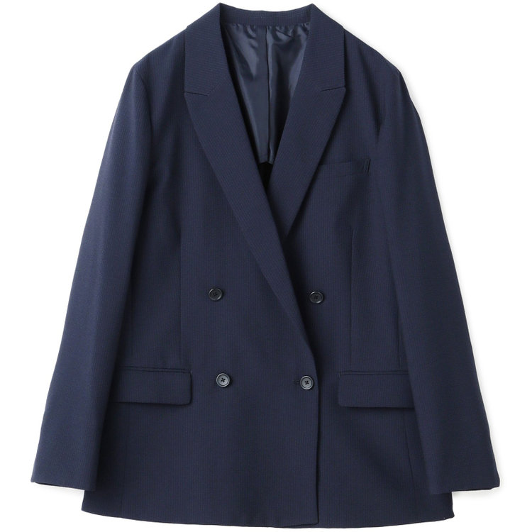 ブラックライン 【SL】【春夏】4釦1掛けダブルジャケット/ネイビー+シアサッカー/ウォッシャブル ネイビー系(紺)