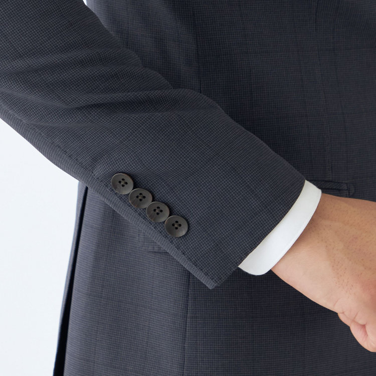 シルバーライン 【CLASSICO TAPERED】【春夏】コーディネートパンツ付き/2釦シングルスーツ 1タック/ネイビー×チェック+グレーソリッドパンツ/ウエストムーブ/4S SUSTAINABILITY/BREATH EFFECT AIR/※パンツ裾上げ済仕様 紺濃色