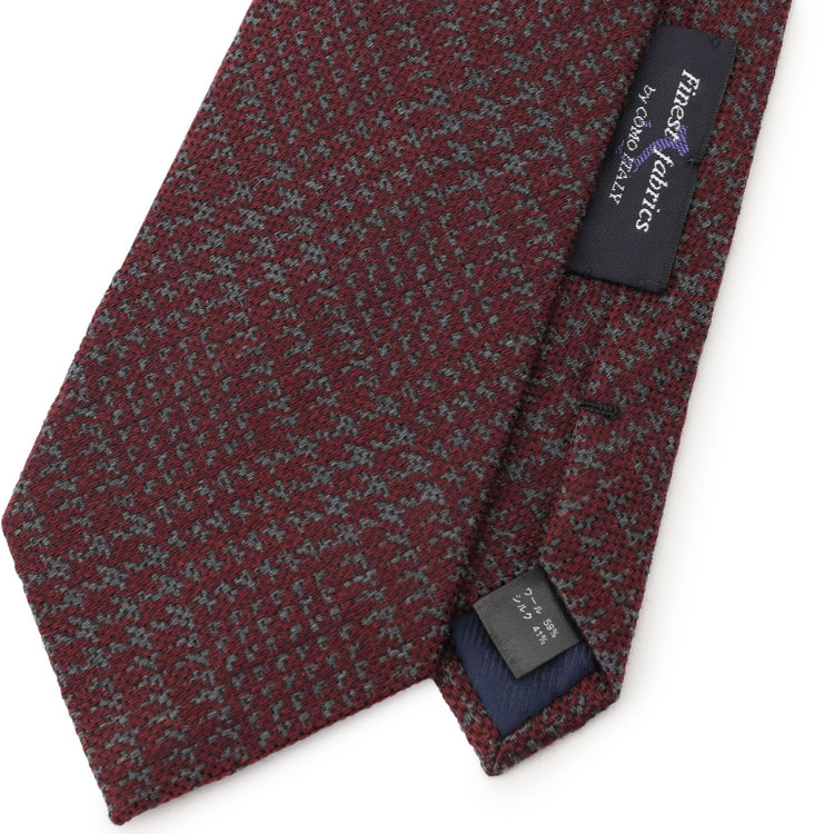 シルバーライン 【発送在庫あり】【SILVER LINE】ウールシルクチェックネクタイ 8.5cm幅/ワイン×グレー/Finest fabrics by COMO ITALY その他