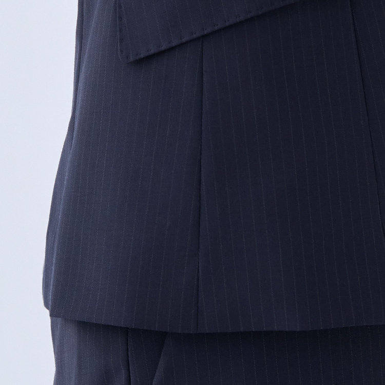 スーツセレクト 【SUIT SELECT×Samantha Thavasa】【年間】1釦ジャケット/ネイビー×ストライプ/4S/マシンウォシャブル 紺中間