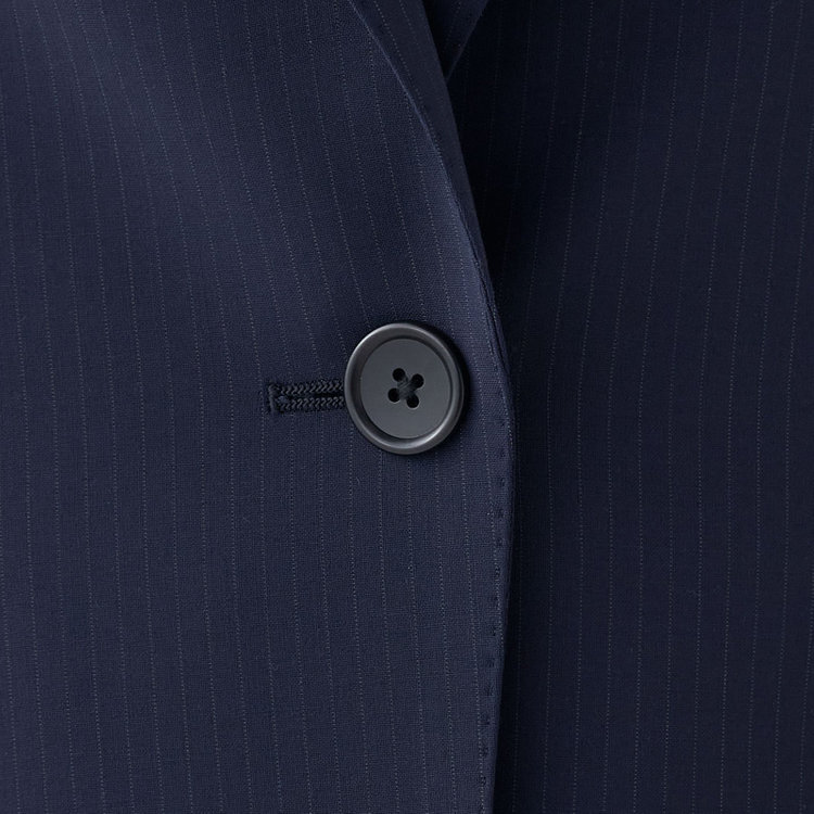 スーツセレクト 【SUIT SELECT×Samantha Thavasa】【年間】1釦ジャケット/ネイビー×ストライプ/4S/マシンウォシャブル 紺中間