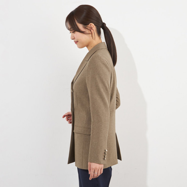シルバーライン 【SILVER LINE】【春夏】6釦2掛けダブルブレザー/4S SUSTAINABILITY&ECOLOGY FABRIC/ブラウン×メタル釦 茶中間