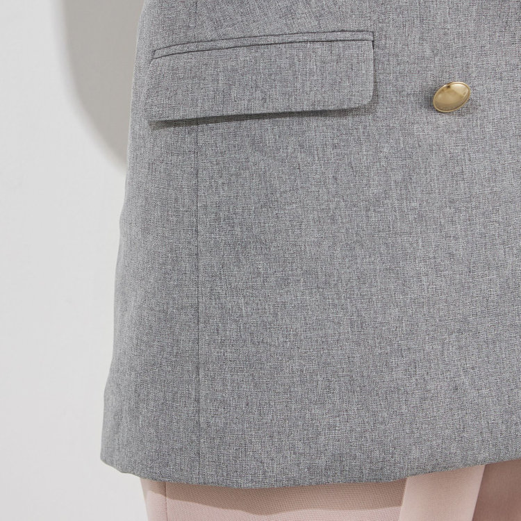 シルバーライン 【SILVER LINE】【春夏】6釦2掛けダブルブレザー/4S SUSTAINABILITY&ECOLOGY FABRIC/ライトグレー×メタル釦 グレー淡色