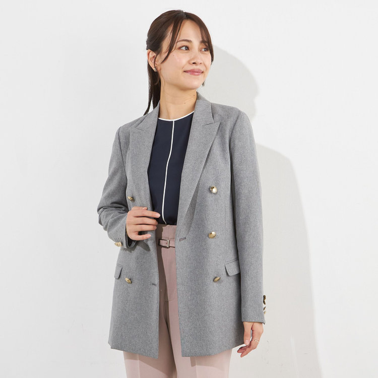シルバーライン 【SILVER LINE】【春夏】6釦2掛けダブルブレザー/4S SUSTAINABILITY&ECOLOGY FABRIC/ライトグレー×メタル釦 グレー淡色