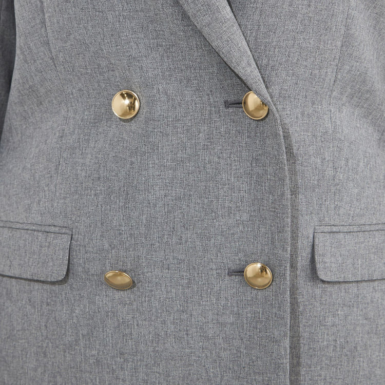 シルバーライン 【SILVER LINE】【春夏】6釦2掛けダブルブレザー/4S SUSTAINABILITY&ECOLOGY FABRIC/ライトグレー×メタル釦 グレー淡色