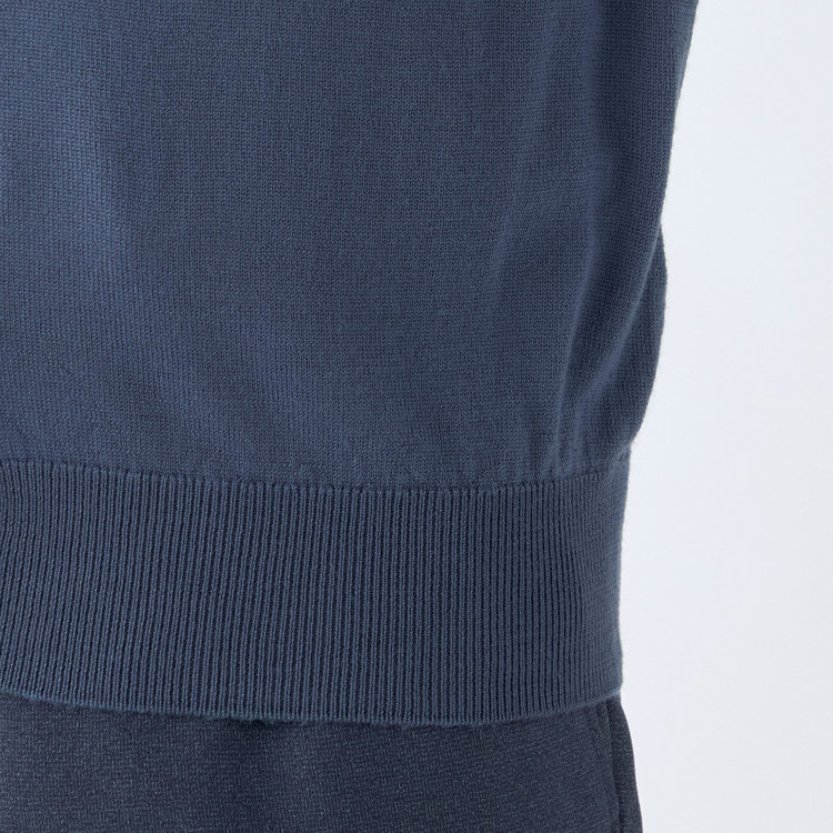 スーツセレクト 【RBC】【秋冬】ウール100%ニットカーディガン/ブルー/ZEGNA BARUFFA/マシンウォッシャブル 青中間