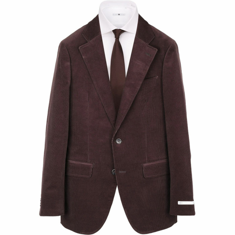 スーツセレクト 【WEB限定/OUTLET】【CLASSICO TAPERED】【秋冬】コットンブレンド2釦ジャケット/ブラウン×コーデュロイ ブラウン系(茶)