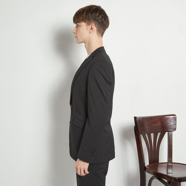 ブラックライン 【KSW】【年間】2釦シングルスーツ 0タック/ブラック/ウエストムーブ/ウォッシャブル/MOVING STRETCH/※裾上げ必要 黒