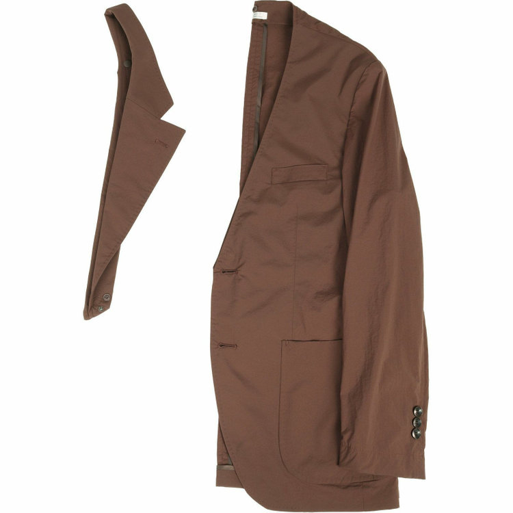 スーツセレクト 【WEB限定/OUTLET】【RBC】【春夏】スペアパンツ付き/2WAYワイドラペル＆ノーカラー2釦シングルスーツ 1タック＆2タック/ブラウン/ドローコード&ウエストシャーリング/※パンツ裾上げ済仕様/ウォッシャブル ブラウン系(茶)