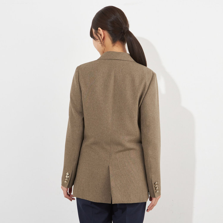 シルバーライン 【SILVER LINE】【春夏】6釦2掛けダブルブレザー/4S SUSTAINABILITY&ECOLOGY FABRIC/ブラウン×メタル釦 茶中間