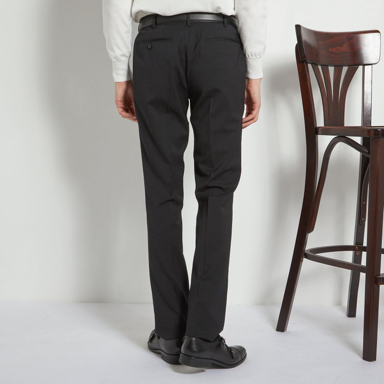 ブラックライン 【KSW】【年間】2釦シングルスーツ 0タック/ブラック/ウエストムーブ/ウォッシャブル/MOVING STRETCH/※裾上げ必要 黒