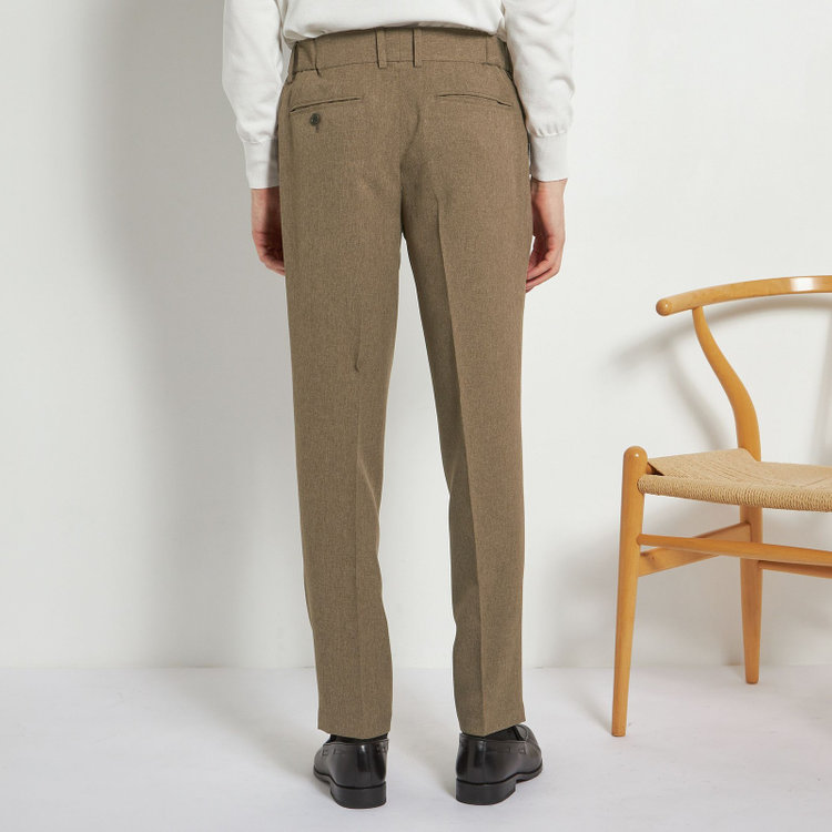 シルバーライン 【RBC】【春夏】3釦段返りシングルスーツ 2タック/ブラウン/ドローコード&ウエストシャーリング/※パンツ裾上げ済仕様 茶中間